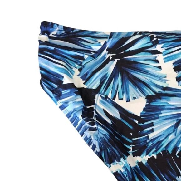Mynah Blue Tropic Goddess Side Shirred High Rise Bikini Bottoms XL NWOT - Picture 7 of 13